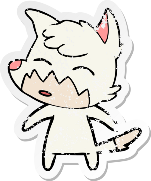 Bir insan tarafından çizilmiş tilki çizgi filminin sıkıntılı çıkartması.