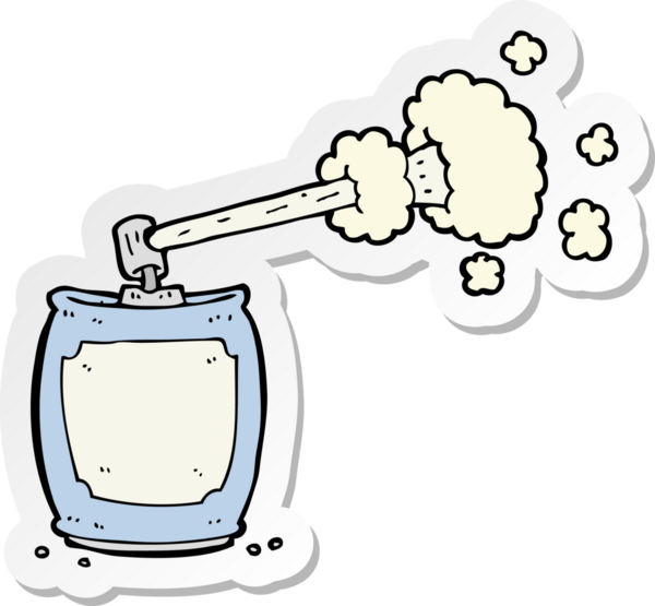 Bir insan tarafından çizilmiş karikatür spreyinin çıkartması.