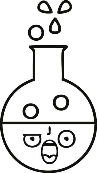 Bir insan tarafından çizilmiş bir test tüpünün çizgi çizimi