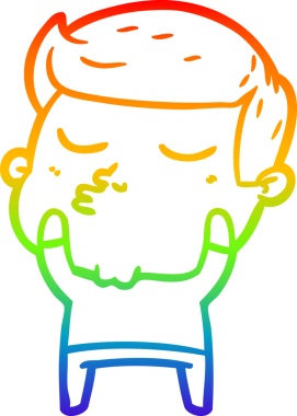 Gökkuşağı gradyan çizgi çizimi Bir insan tarafından çizilen çizgi film modeli adam