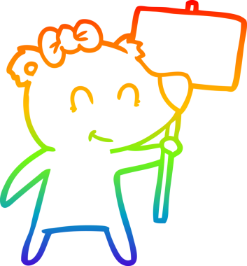 Bir insan tarafından çizilmiş dişi ayı çizgi filmi.