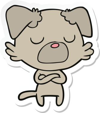 Bir insan tarafından çizilmiş bir köpeğin çıkartması.