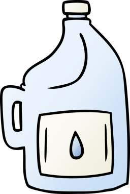 Bir insan tarafından çizilmiş büyük bir içki şişesinin gradyan karikatürü.