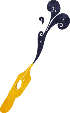 Bir insan tarafından çizilmiş mürekkep ucu.