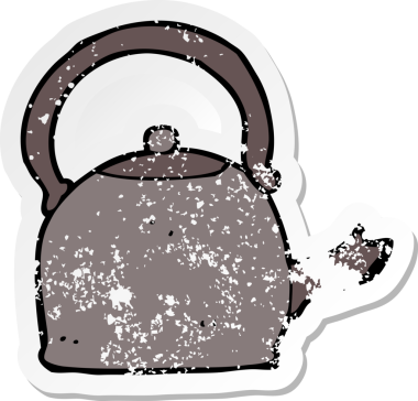 Bir insan tarafından çizilmiş eski bir karikatür çıkartması.