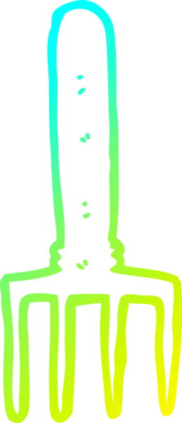 Bir insan tarafından çizilmiş bir karikatür çatalının soğuk eğim çizgisi.