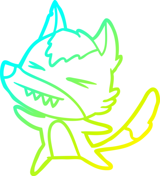 Bir insan tarafından çizilmiş kızgın bir kurt çizgi filmi.