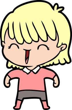 Bir insan tarafından çizilmiş karikatür kadın.