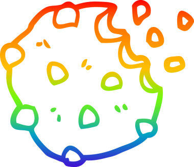 Bir insan tarafından çizilmiş çikolatalı bisküvinin çizimi.