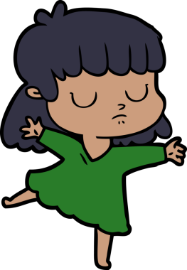 Bir insan tarafından çizilmiş ilgisiz bir kadın çizgi filmi.