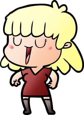 Bir insan tarafından çizilmiş karikatür kadın.