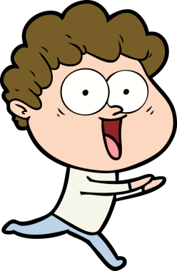 Bir insan tarafından çizilmiş heyecanlı bir adam karikatürü