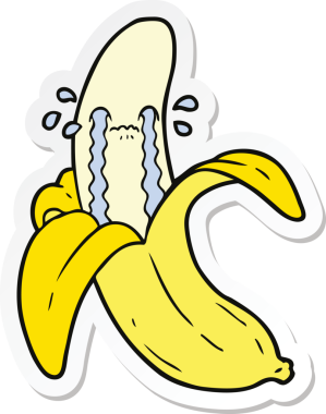 Bir insan tarafından çizilmiş ağlayan bir karikatür etiketi.