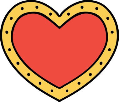 Bir insan tarafından çizilmiş geleneksel kalp şeklinde dövme.