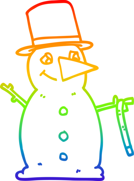 gökkuşağı gradyan çizgi çizimi bir insan tarafından çizilmiş bir kardan adam