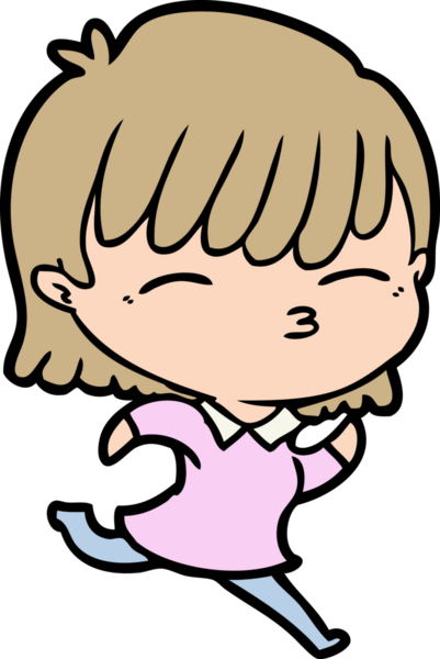 Bir insan tarafından çizilmiş karikatür kadın.