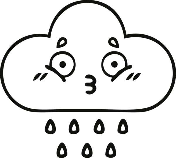 Bir insan tarafından çizilmiş fırtına yağmuru bulutu çizimi