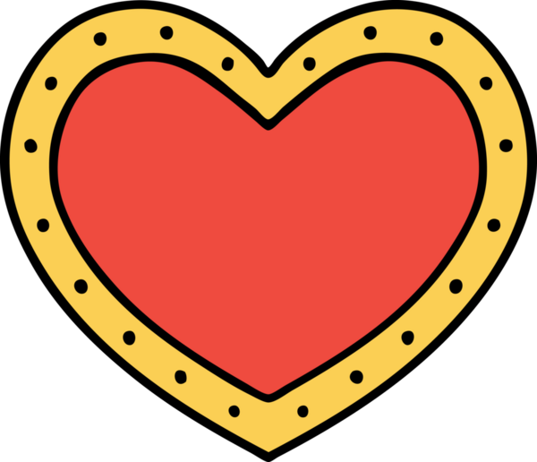 Bir insan tarafından çizilmiş geleneksel kalp şeklinde dövme.