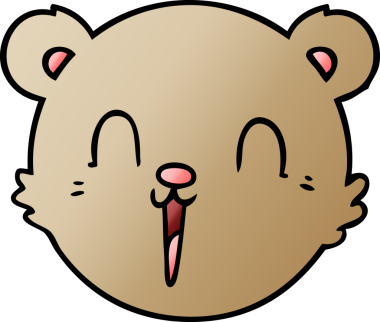 Bir insan tarafından çizilmiş sevimli bir oyuncak ayı yüzü.