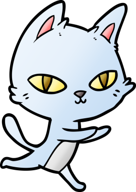 Bir insan tarafından çizilmiş çizgi film kedisi.