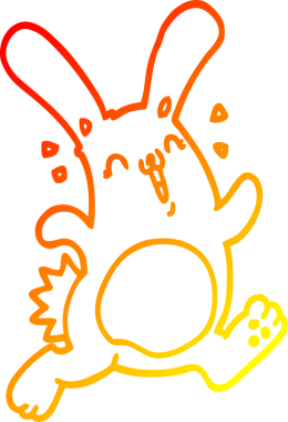 Bir insan tarafından çizilmiş çizgi film tavşanı çizimi