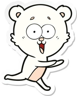 Bir insan tarafından çizilmiş gülen oyuncak ayının çıkartması.