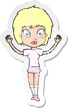 Bir insan tarafından çizilmiş bir karikatürün gerilimli çıkartması.