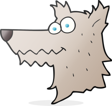 Bir insan tarafından çizilmiş serbest çizim bir kurt kafası.