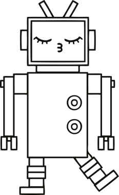 Bir insan tarafından çizilmiş robot çizimi