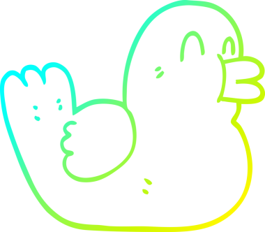 Bir insan tarafından çizilen mutlu ördeğin soğuk gradyan çizimi