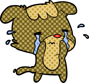 bir insan tarafından çizilmiş üzgün bir köpek.