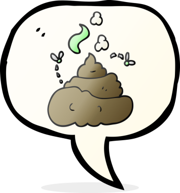 Bir insan tarafından çizilmiş serbest konuşma balonu karikatürü iğrenç kaka