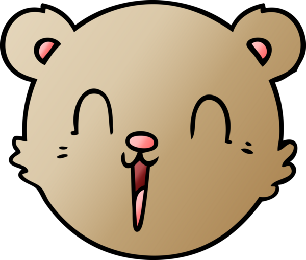 Bir insan tarafından çizilmiş sevimli bir oyuncak ayı yüzü.