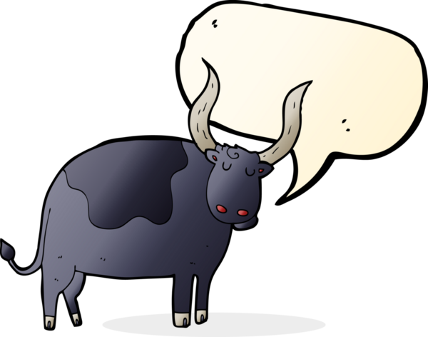 bir insan tarafından çizilmiş konuşma baloncuklu çizgi film öküzü