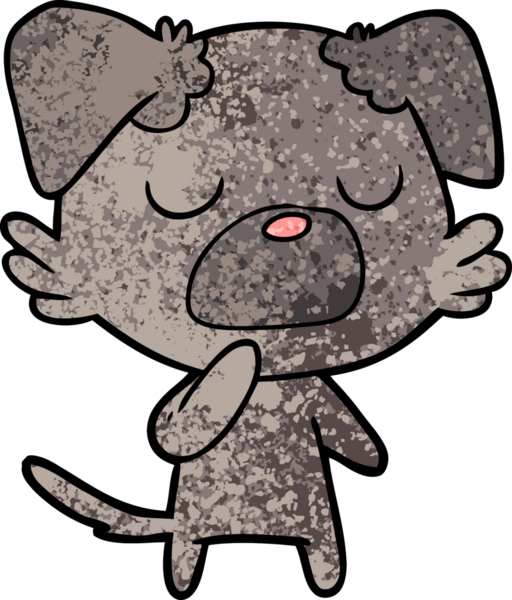 Bir insan tarafından çizilmiş çizgi film köpeği.