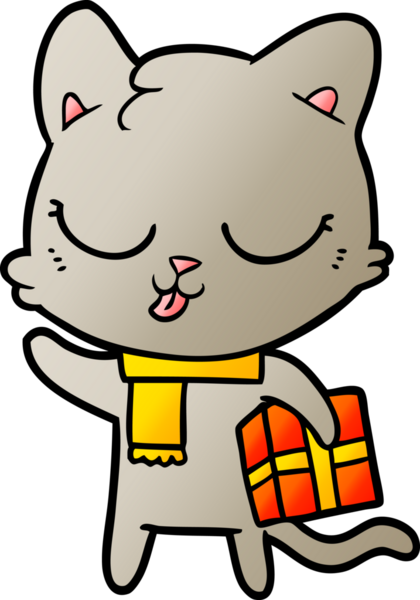 Bir insan tarafından çizilmiş çizgi film kedisi.