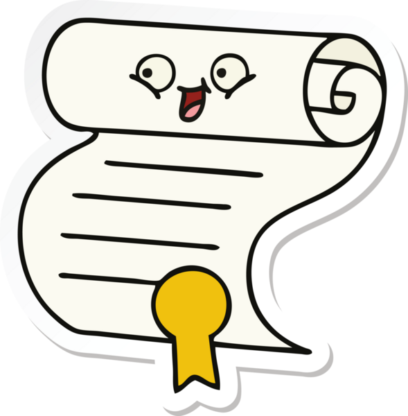 Bir insan tarafından çizilmiş şirin bir çizgi film sözleşmesinin çıkartması.