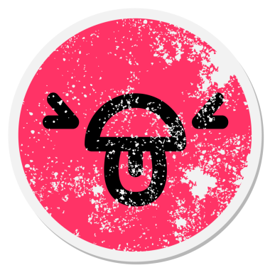 Bir insan tarafından çizilmiş tiksindirici dairesel etiket.