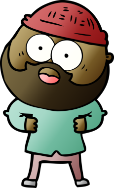 Bir insan tarafından çizilmiş sakallı bir adam.