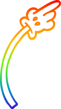 gökkuşağı gradyan çizgi çizimi bir insan tarafından çizilmiş el hareketi