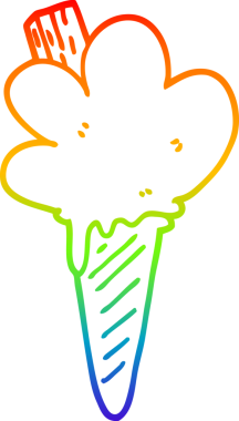 Bir insan tarafından çizilmiş karikatür dondurma külahının çizimi.