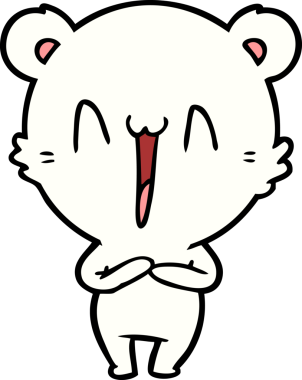 Bir insan tarafından çizilmiş mutlu kutup ayısı karikatürü