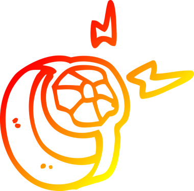 Bir insan tarafından çizilmiş çizgi film sihirli yüzüğünün sıcak eğimli çizimi