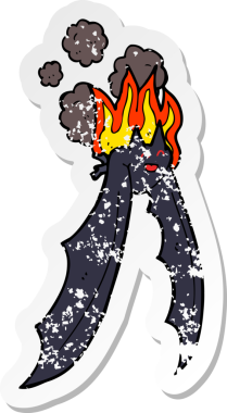 Bir insan tarafından çizilmiş ürkütücü bir yarasanın gerilmiş çıkartması.