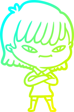 Bir insan tarafından çizilmiş bir karikatür kadın çizimi.