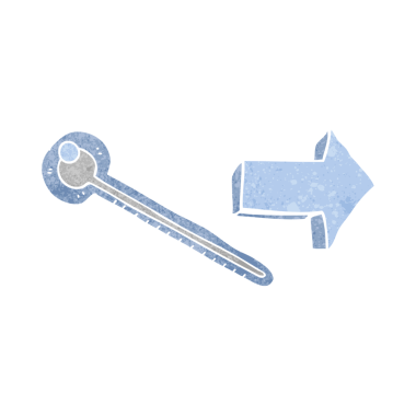 Bir insan tarafından çizilmiş serbest çizim retro termometre