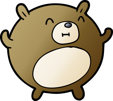 Bir insan tarafından çizilmiş çizgi film ayısı.