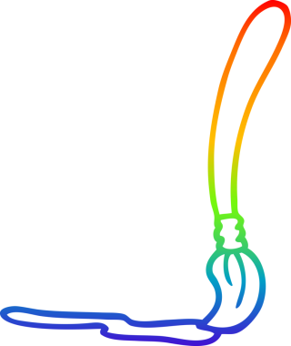 Bir insan tarafından çizilmiş bir karikatür boya fırçasının çizimi