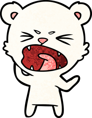 Bir insan tarafından çizilmiş kızgın kutup ayısı çizgi filmi.