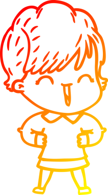 Bir insan tarafından çizilmiş gülen bir karikatür çizimi.